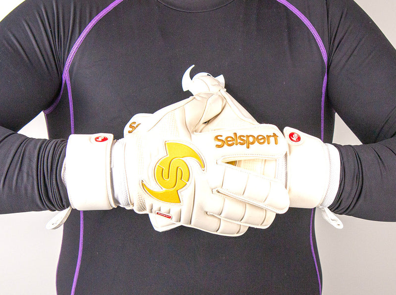 Selsport Professional Goalkeeper glove Wrappa Classic EA+ Gold with Pro Wrist strap